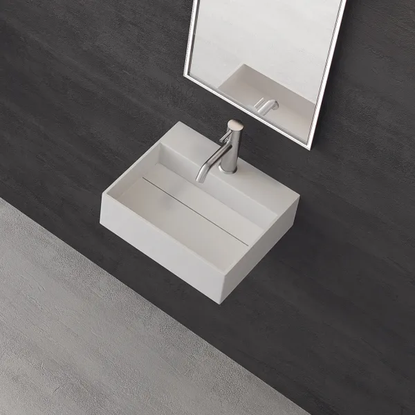 Kubo 40 - 40x35 Tvättställ, Matt vit SolidTec®