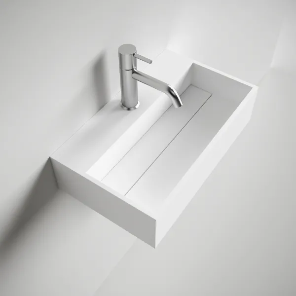Kubo 50 - 50x30 Tvättställ, Matt vit SolidTec®
