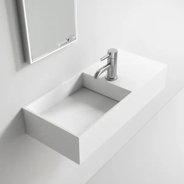 Kubo Inside 75L - 75x32,5 Handfat till vänster, Mathvid SolidTec®