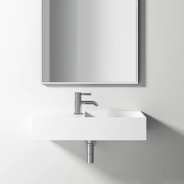 Kubo Inside 75R - 75x32,5 Handfat till höger, Matt Vit SolidTec®