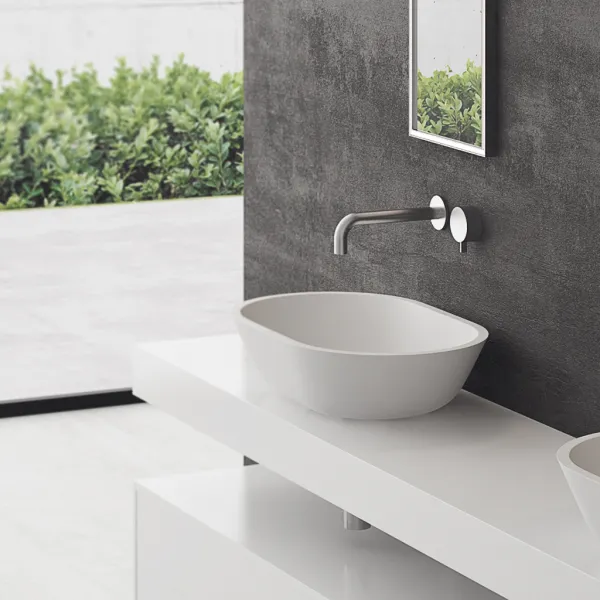 Mood Two 58 - 58x38 Handfat, Matt vit SolidTec®