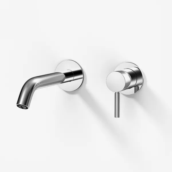 Nostromo E811 håndvaskbatteri til indbygning m 20 cm fast tud -  Inbyggd tvättställskran med 20 cm pip, Krom