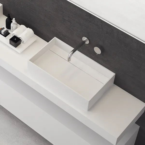 Plano 60 - 60x35 Tvättställ, Matt vit SolidTec®