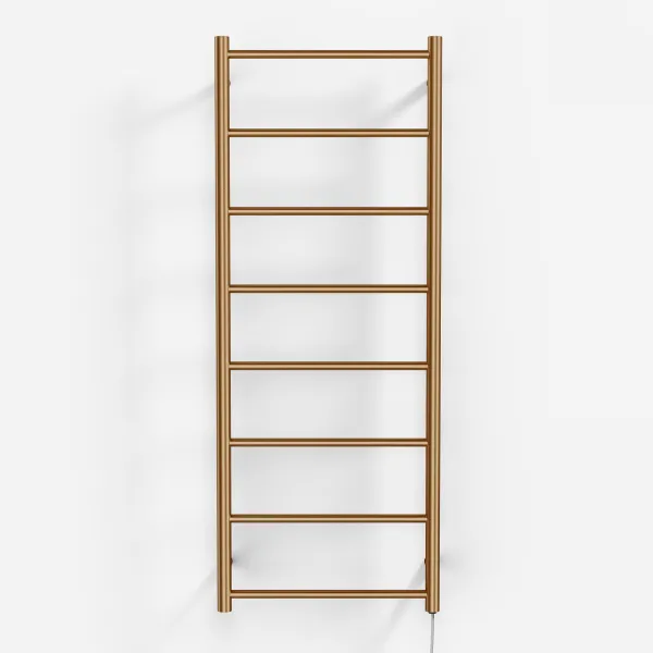 Pulcher Minimalism PM128 - Elektrisk handdukstork, 50 x 128 cm, PVD borstad koppar