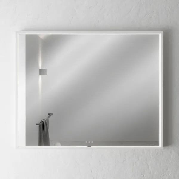 Pulcher Mood 2 PM2-1080 - Spegel med ljus och ljusstyrning, Mattvit ram