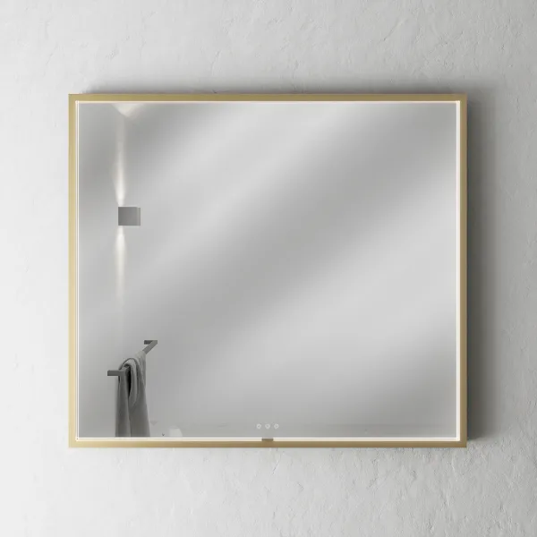 Pulcher Mood 2 PM2-9080 - Spegel med ljus och ljusstyrning, Borstad mässing