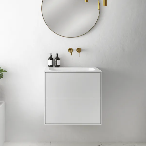 Pulcher Mood 60 Soft - Badrumsmöbel 60x46 cm, matt vit med SolidTec® handfat