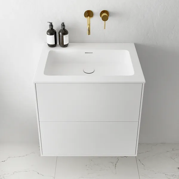 Pulcher Mood 60 Soho - Badrumsmöbel 60x46 cm, matt vit med SolidTec® handfat