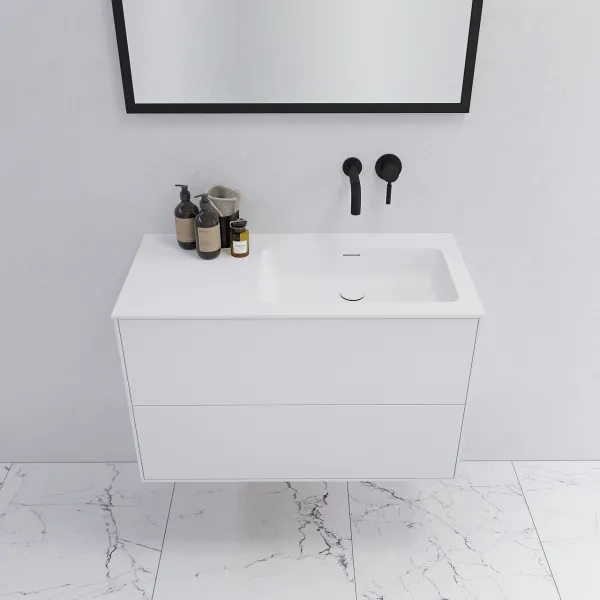 Pulcher Mood 90R Soho - Badrumsmöbel 90x46 cm, Mathvid m/ SolidTec® handfat
