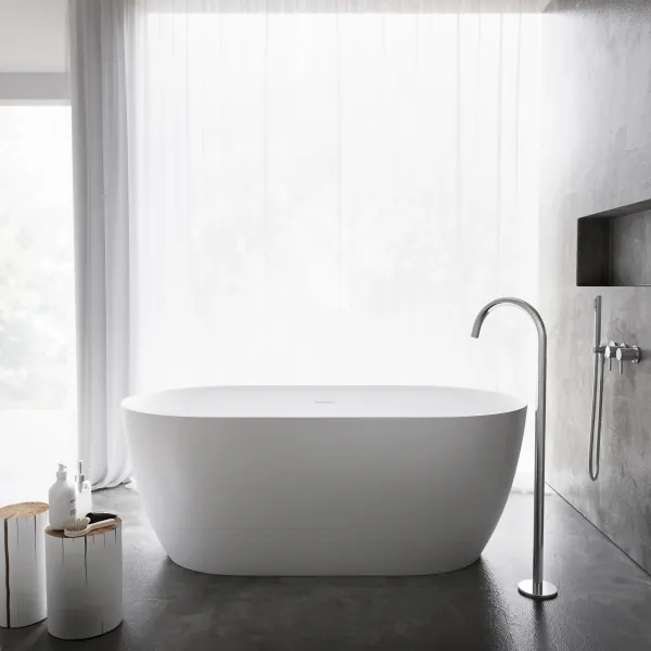 Pulcher Nomo 150 - Slim-Design Badkar 150x75, massiv matt vit SolidTec®