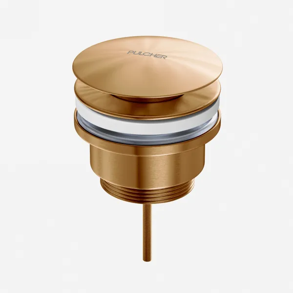 Pulcher Semplice Fly 1¼” - Universal bottenventil, PVD Borstad koppar