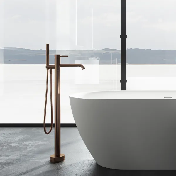 Semplice SQ2 - Fristående badkarsblandare, PVD borstad koppar