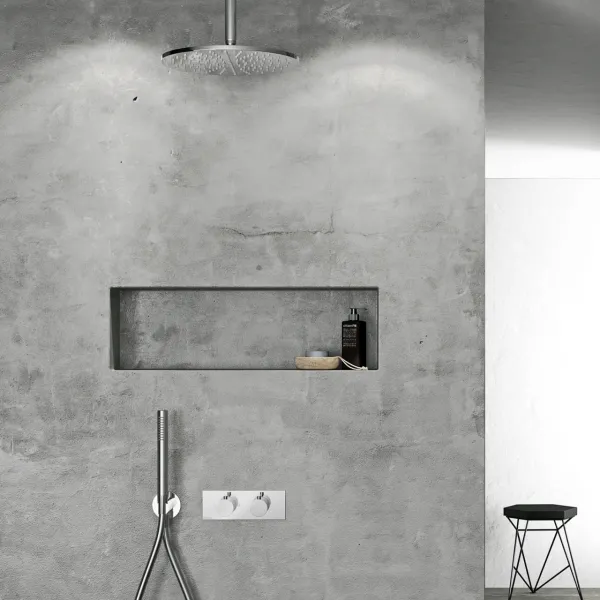 Classwell C18 S04 - Termostatset XL Rain DeLuxe Ø30 med rör från tak, Krompolerad