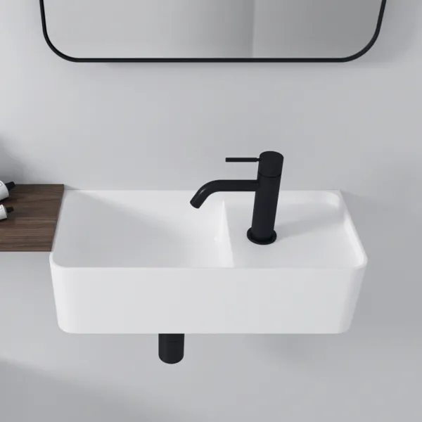 Coco 4L - Tvättställ 50x22,5 cm, Matt Vit SolidTec®