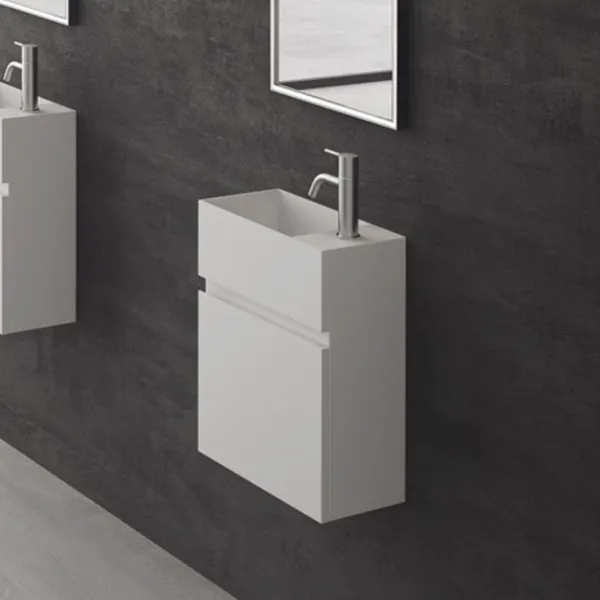 Compact 02L - Tvättskåp 40x20, Matt Vit SolidTec®