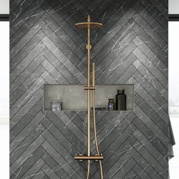 Semplice Rain DeLuxe SRL02 - SmartTerm Ø25 EasyClean, Polerad Mässing Natur