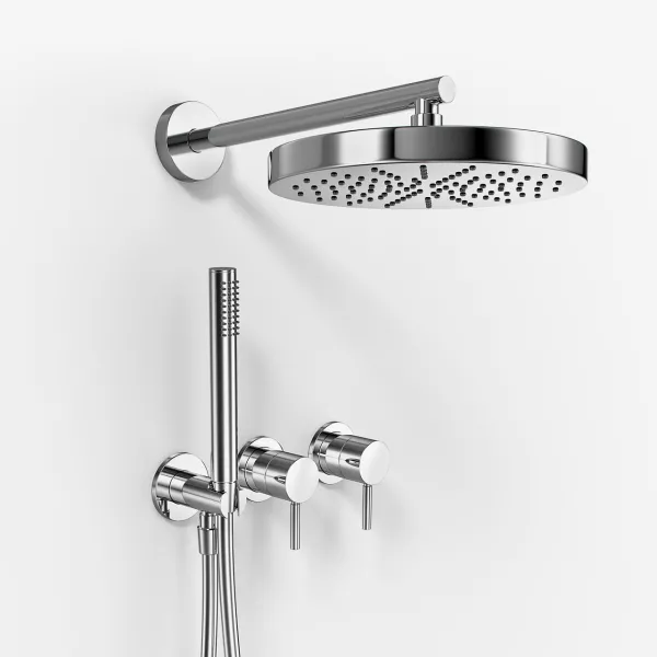 Semplice SBR801 S01 - Duschset, Ø24 cm, Väggmonterad, Krom