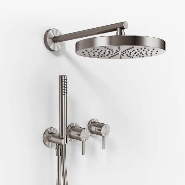 Semplice SBR801 S01 - XL Rain DeLux Ø24 cm, PVD borstat stål