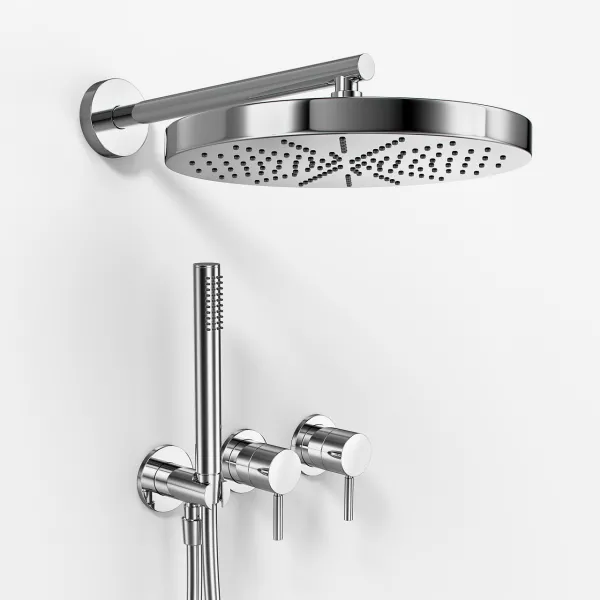 Semplice SBR801 S02 - Duschset, Ø28 cm, Vägg, Krom