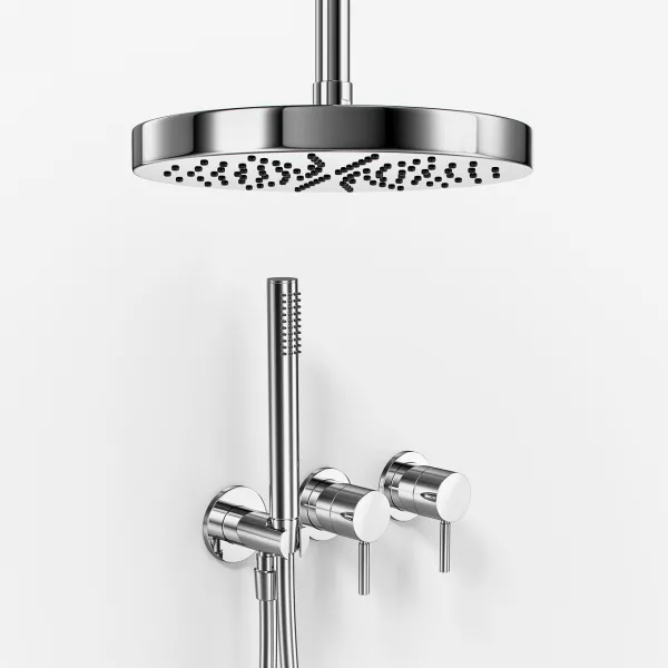 Semplice SBR801 S03 - XL Rain DeLux Ø24 cm, Tak, Krom