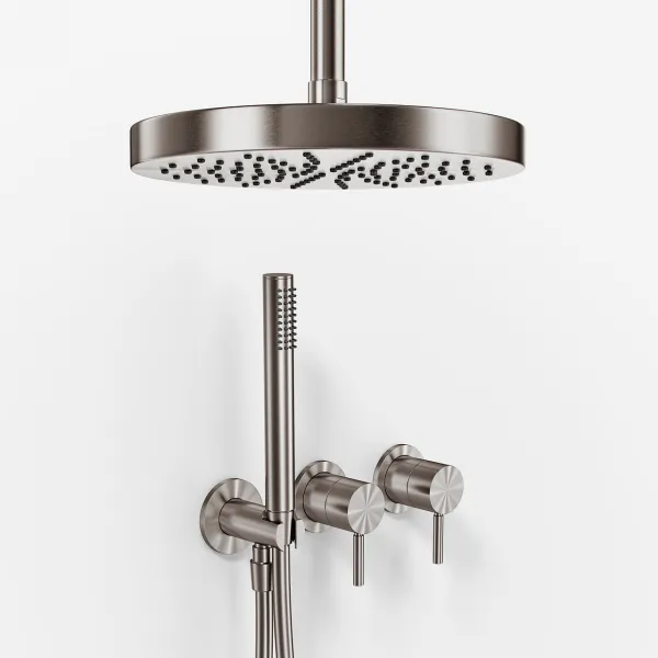 Semplice SBR801 S03 - XL Rain DeLux Ø24 cm, Tak, PVD Borstad Stål