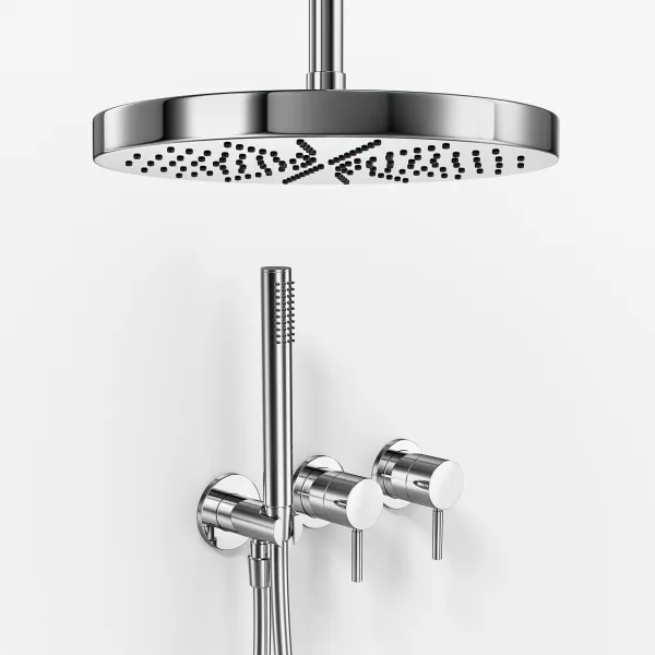 Semplice SBR801 S04 - XXL Rain DeLux Ø28 cm, Tak, Krom