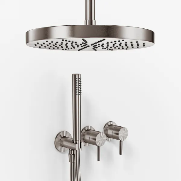 Semplice SBR801 S04 - XXL Regn DeLux Ø28 cm, Tak, PVD Borstad Stål