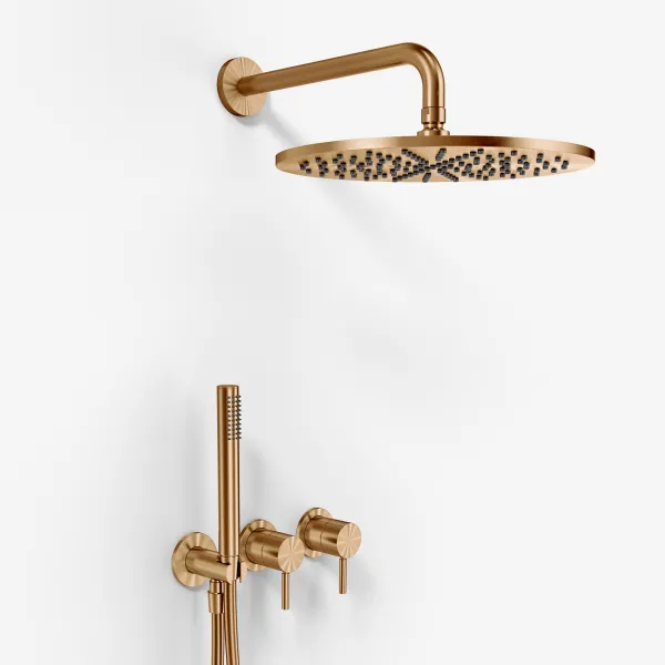 Semplice SBR801 S07 - Rain DeLuxe Ø30, Vägg, PVD Borstad Koppar