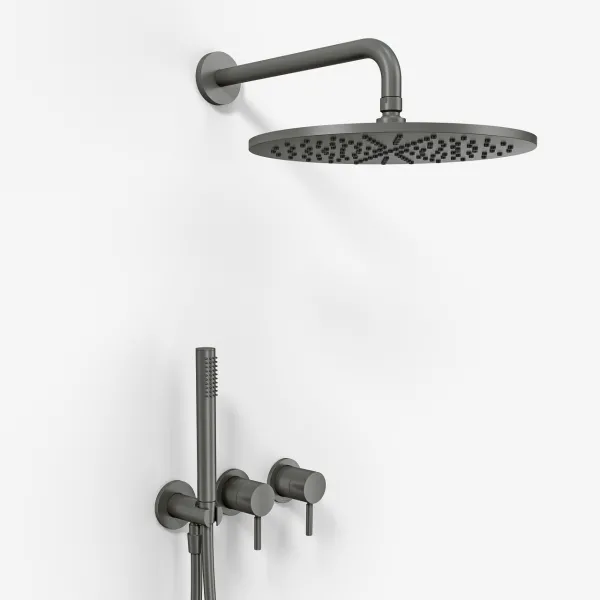 Semplice SBR801 S07 - Rain DeLuxe Ø30, Vägg, PVD Matt Gun Metal