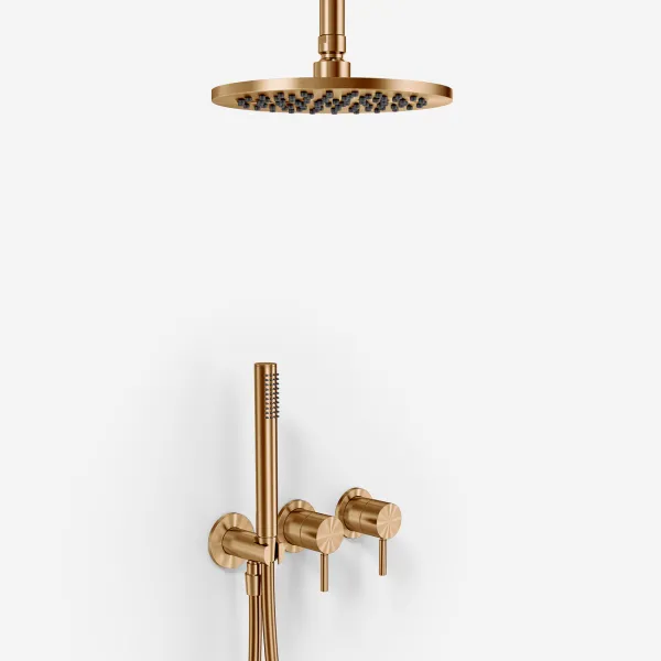 Semplice SBR801 S08 - Duschset, Ø20 cm, Tak, PVD Borstad Koppar