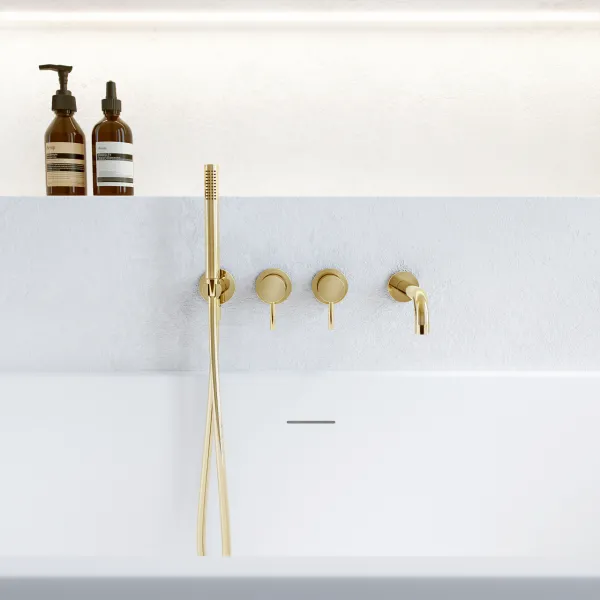 Semplice SBR801 S11 - Badkar/dusch, polerad mässing natur 