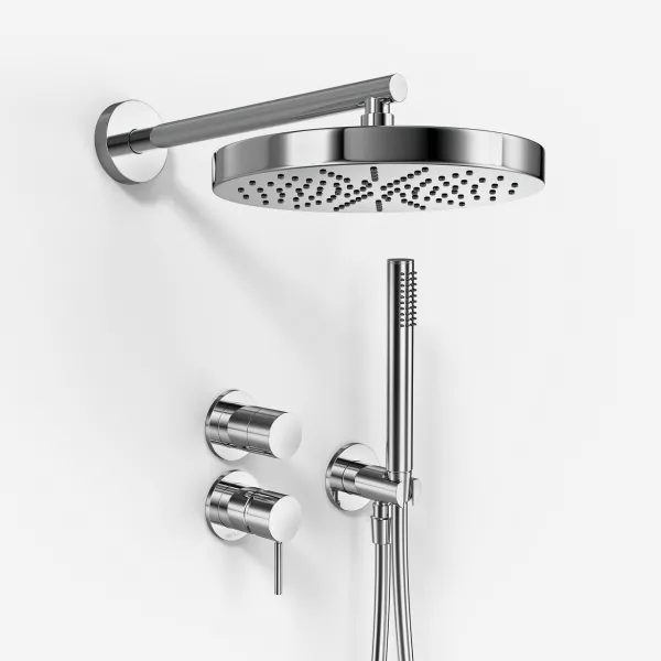 Semplice SBR901 S01 - Duschset Ø24 cm, Väggmonterad, Krom