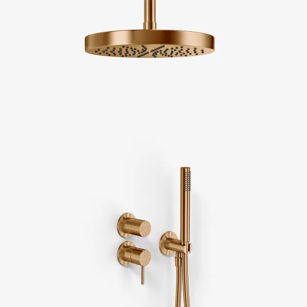 Semplice SBR901 S03 - Duschset Ø24 cm, Tak, PVD Borstad Koppar