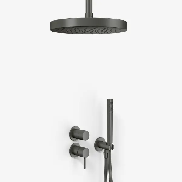 Semplice SBR901 S03 - Duschset Ø24 cm, Tak, PVD Matt Gun Metal