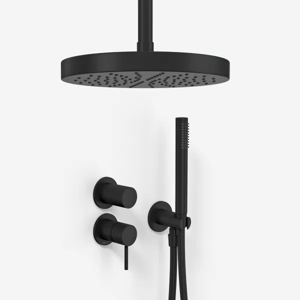 Semplice SBR901 S03 - Duschset Ø24 cm, Tak, Mattsvart
