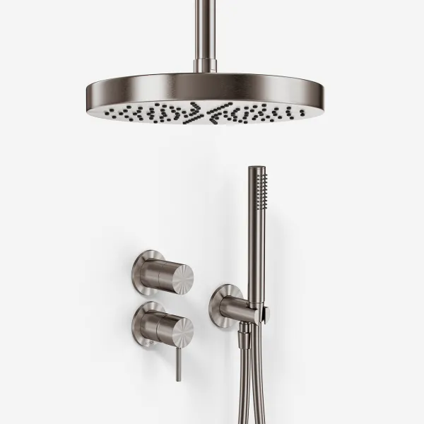 Semplice SBR901 S03 - Duschset Ø24 cm, Tak, PVD Borstad Stål