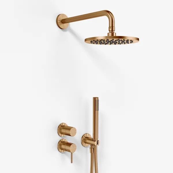 Semplice SBR901 S05 - Regn DeLuxe Ø20 cm, Vägg, PVD Borstad Koppar