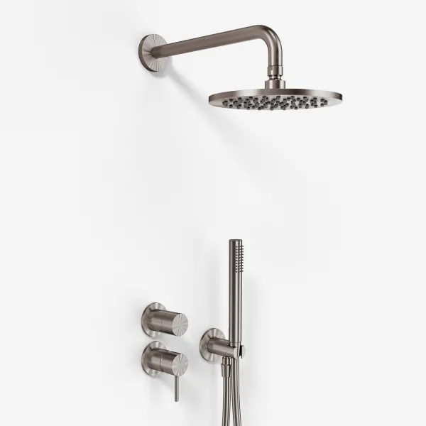 Semplice SBR901 S05 - Duschblandare Ø20 cm, Vägg, PVD Borstad Stål 