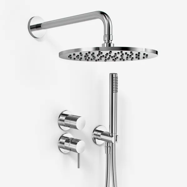 Semplice SBR901 S06 - Duschset Ø25 cm, Väggmonterad, Krom