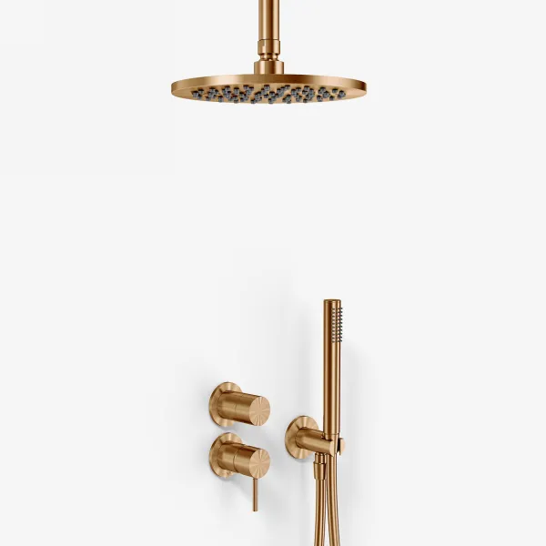 Semplice SBR901 S08 - Duschset, Ø20 cm, Tak, PVD Borstad Koppar