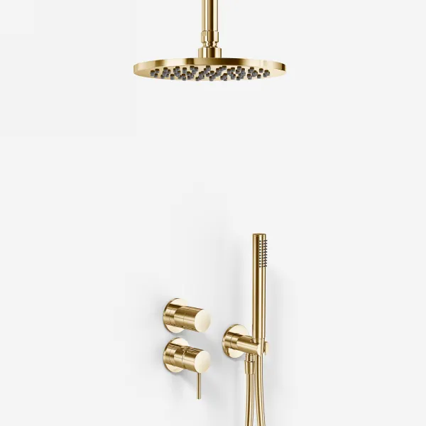 Semplice SBR901 S08 - Duschset Ø20 cm, Tak, Polerad mässing Natur