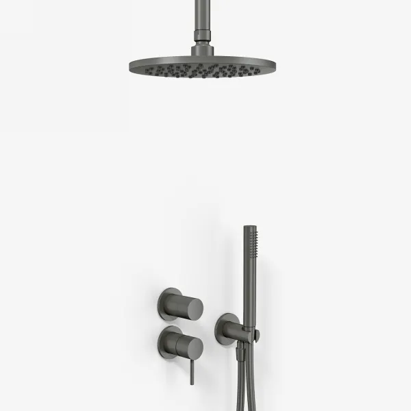 Semplice SBR901 S08 - Duschset, Ø20 cm, Tak, PVD Matt Gun Metal
