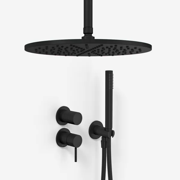 Semplice SBR901 S10 - Duschset Ø30 cm, Tak, Mattsvart