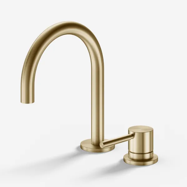 Semplice SHV405 S01 - Tvättställsblandare med fast pip, PVD borstad mässing