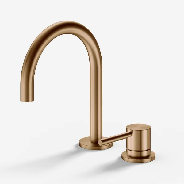 Semplice SHV405 S01 - Tvättställsblandare med fast pip, PVD borstad koppar