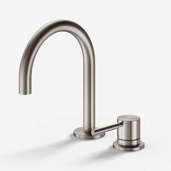 Semplice SHV405 S01 - Tvättställsblandare med fast pip, PVD borstat stål