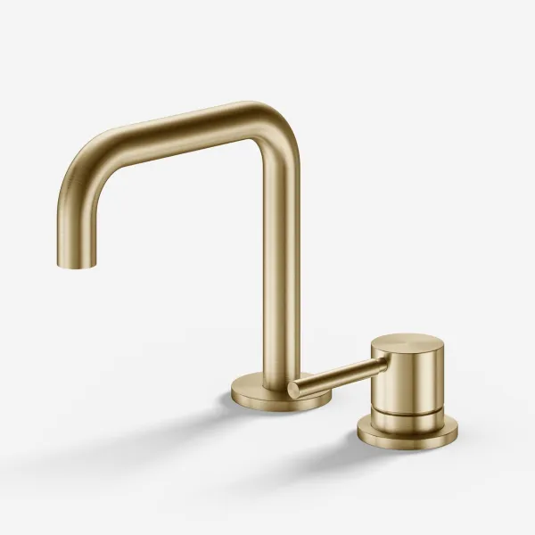 Semplice SHV405 S02 - Tvättställsblandare med fast pip, PVD borstad mässing