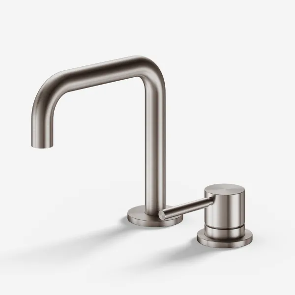 Semplice SHV405 S02 - Tvättställsblandare med fast pip, PVD borstat stål