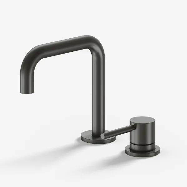 Semplice SHV405 S02 - Tvättställsblandare med fast pip, PVD matt pistolmetall