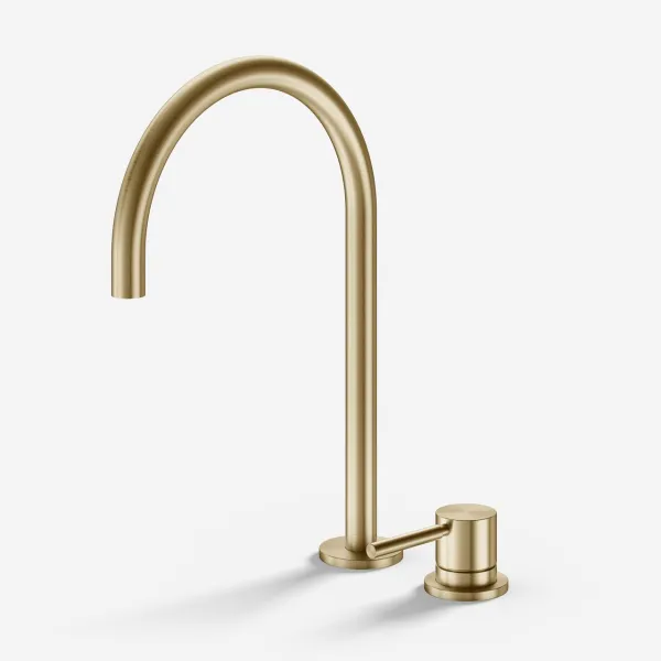 Semplice SHV405 S03 - Köksblandare med svängbar pip, PVD borstad mässing